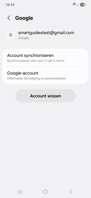 Selecteer Account synchroniseren