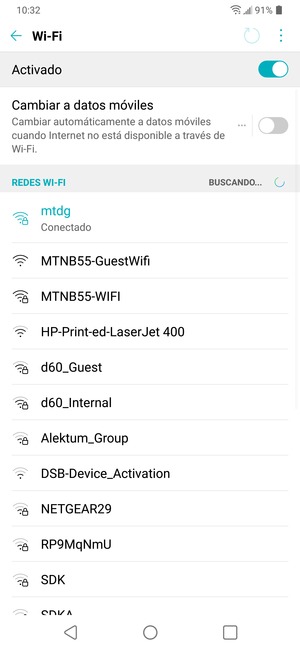 Ahora está conectado a la red Wi-Fi