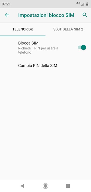 Seleziona Public e Cambia PIN della SIM