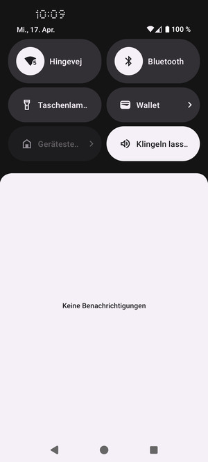 Ziehen Sie erneut das obere Menü nach unten