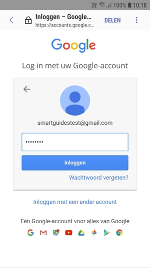Voer uw Gmail wachtwoord in en selecteer Inloggen