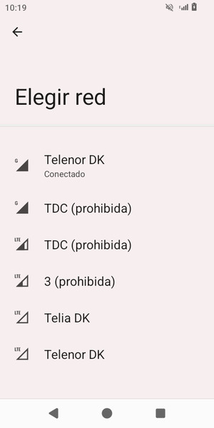 Seleccione un operador de red de la lista