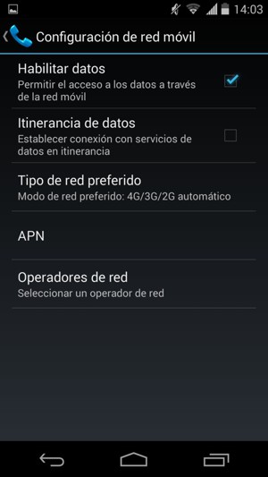 Para cambiar la red en caso de problemas de conectividad, seleccione Operadores de red