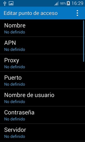 Introduzca la información de Internet
