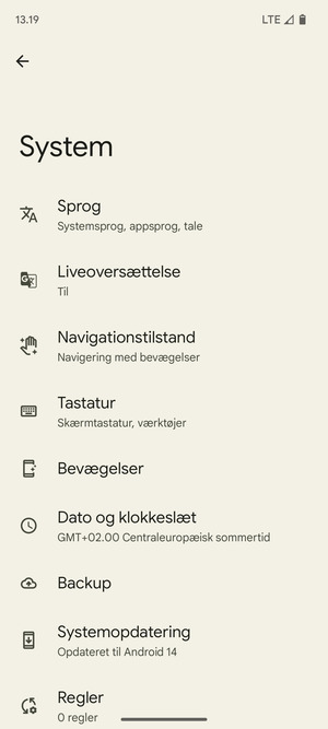Vælg Backup
