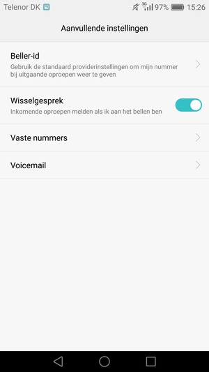 Selecteer Voicemail