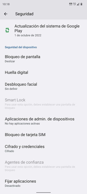 Para cambiar el PIN de la tarjeta SIM, desplácese y seleccione Bloqueo de tarjeta SIM