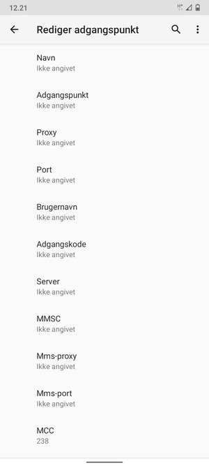 Indtast internet-oplysninger