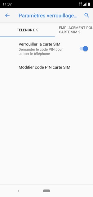 Sélectionnez Public puis Modifier code PIN carte SIM
