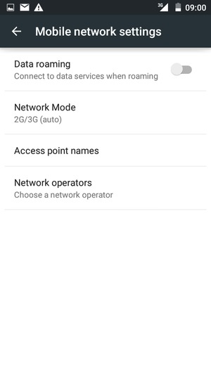 To change network if network problems occur, select Network operators