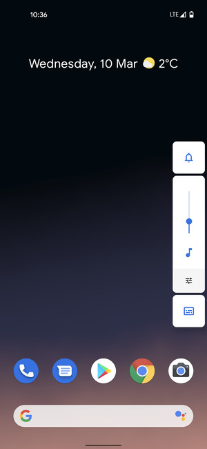 Select Sound to change to vibration mode