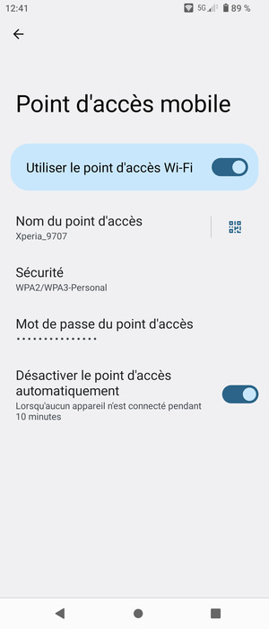 Votre téléphone est maintenant configuré pour être utilisé comme modem