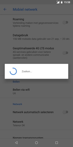 Wacht tot de zoekopdracht beëindigd is