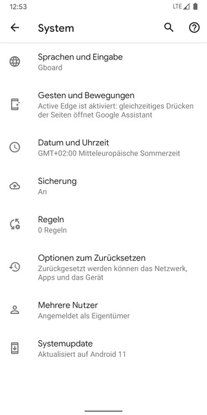 Wählen Sie Systemupdate