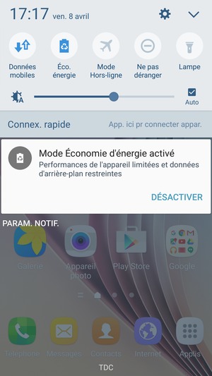 Activer le Éco. énergie