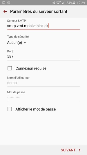 Décochez la case Connexion requise et sélectionnez SUIVANT