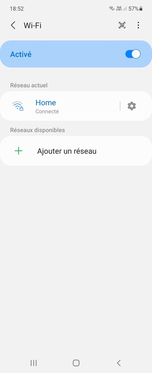 Vous êtes maintenant connecté au réseau Wi-Fi