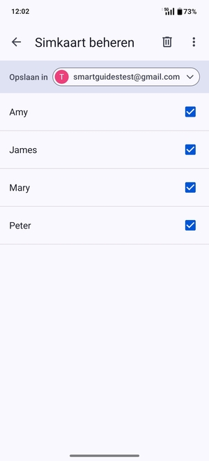 Selecteer de Menu-knop