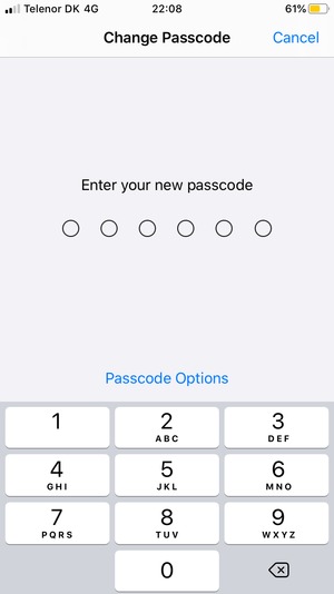 Enter your new passcode