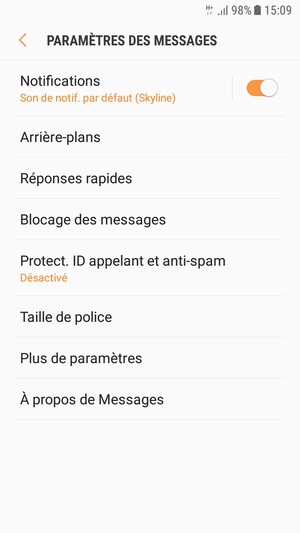 Sélectionnez Plus de paramètres