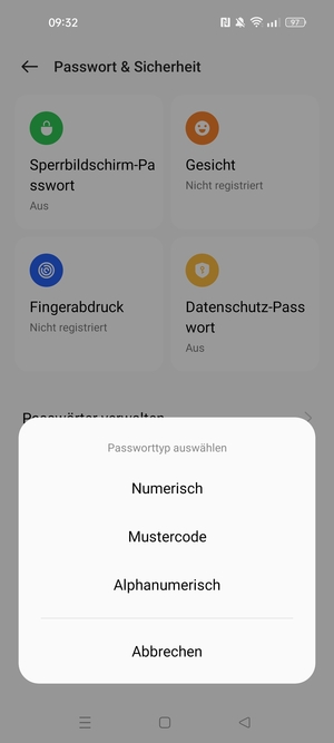 Wählen Sie Mustercode