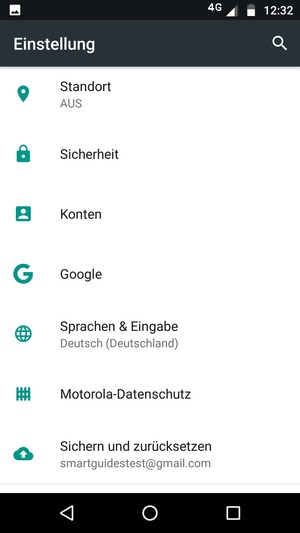 Scrollen Sie und wählen Sie Sicherheit