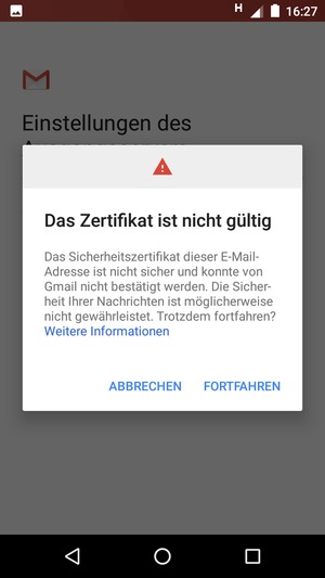 Wählen Sie FORTFAHREN