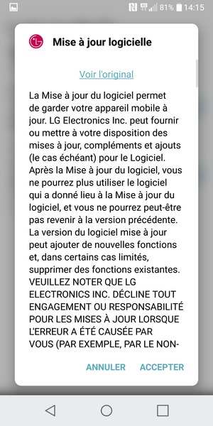 Sélectionnez ACCEPTER