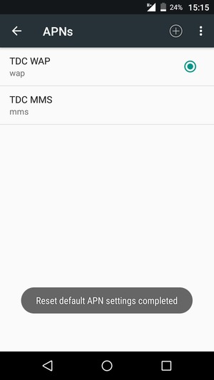 Your phone will reset to default Internet and MMS settings