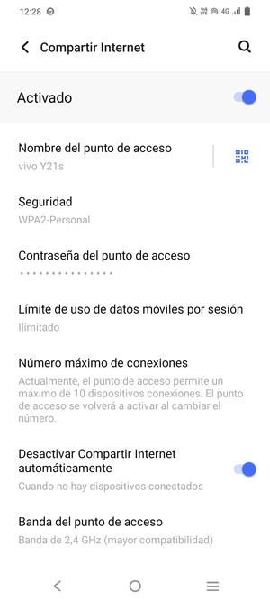 El teléfono ha sido configurado para su uso como módem