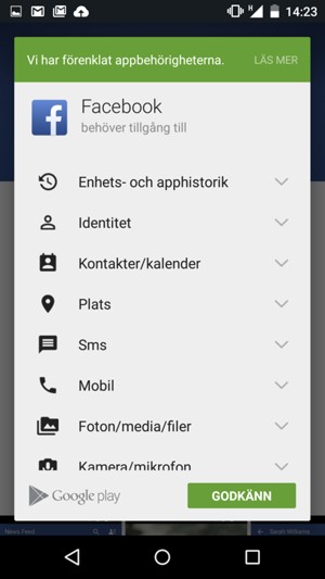 Välj GODKÄNN