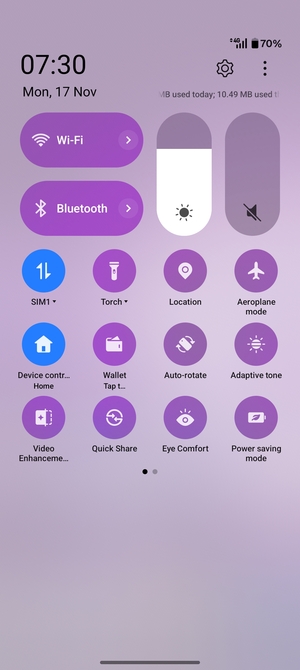 Adjust brightness to the required level