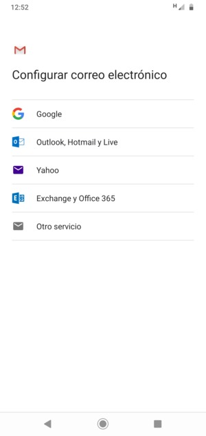 Seleccione Outlook, Hotmail y Live