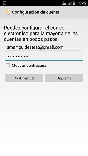 Introduzca su dirección de correo electrónico de Gmail o Hotmail y su contraseña. Seleccione Siguiente