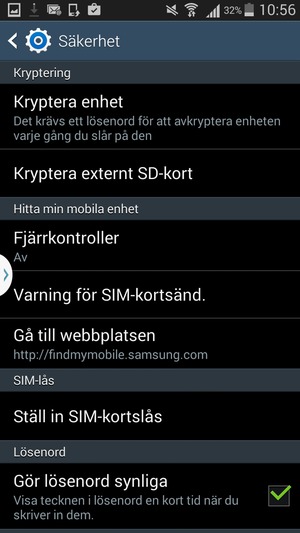 Välj Ställ in SIM-kortslås