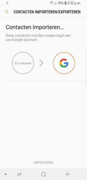 Uw contactpersonen worden opgeslagen naar uw Google-account en naar uw telefoon de volgende keer dat Google gesynchroniseerd wordt.