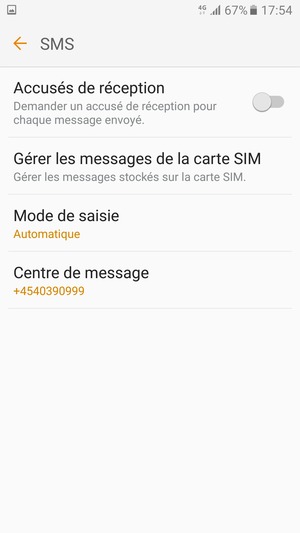 Sélectionnez Centre de messages