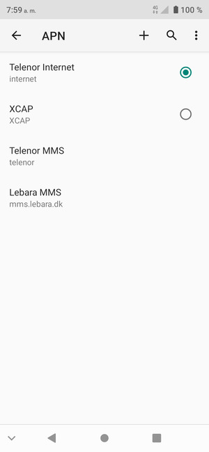 Seleccione Nuevo APN