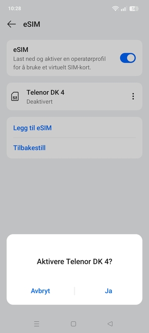 Velg Ja