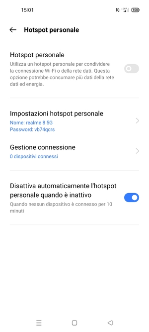 Attiva Hotspot personale