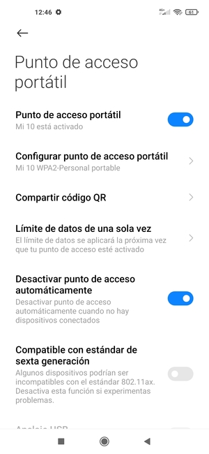 El teléfono ha sido configurado para su uso como módem