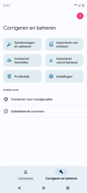 Selecteer Importeren van simkaart