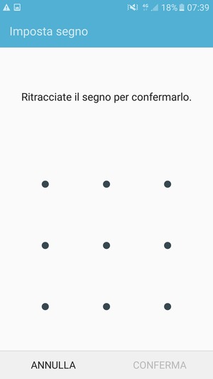 Disegna nuovamente la sequenza di sblocco e seleziona CONFERMA