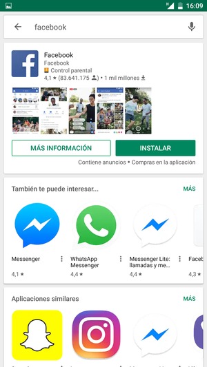 Seleccione la aplicación