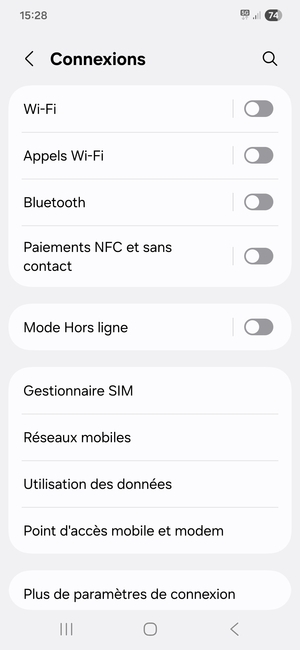 Sélectionnez Réseaux mobiles