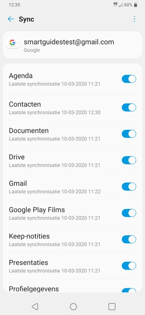 Selecteer de Menu-knop