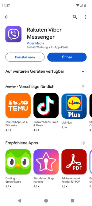 Wählen Sie Öffnen