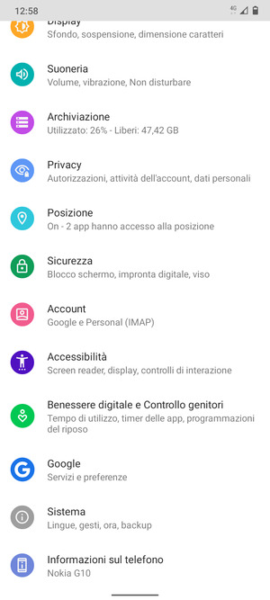 Scorri e seleziona Sistema