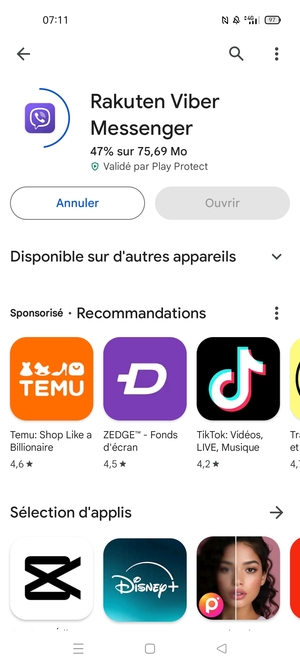 Veuillez attendre la fin de la procédure d'installation