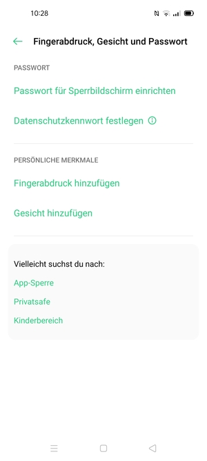 Wählen Sie Passwort für Sperrbildschirm einrichten